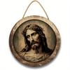 Religious Wall Decor Jesus Christ Artwork Wooden Painting Wall Art Pictures Rustic Wall Hanging Wooden Home Sign Wall Decor Poster with Rope for Livin