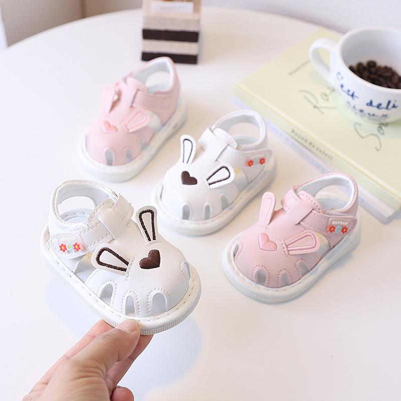 Cartoon Baby Girl Shoes With Soft Sole And Sound For Summer Toddler Footwear