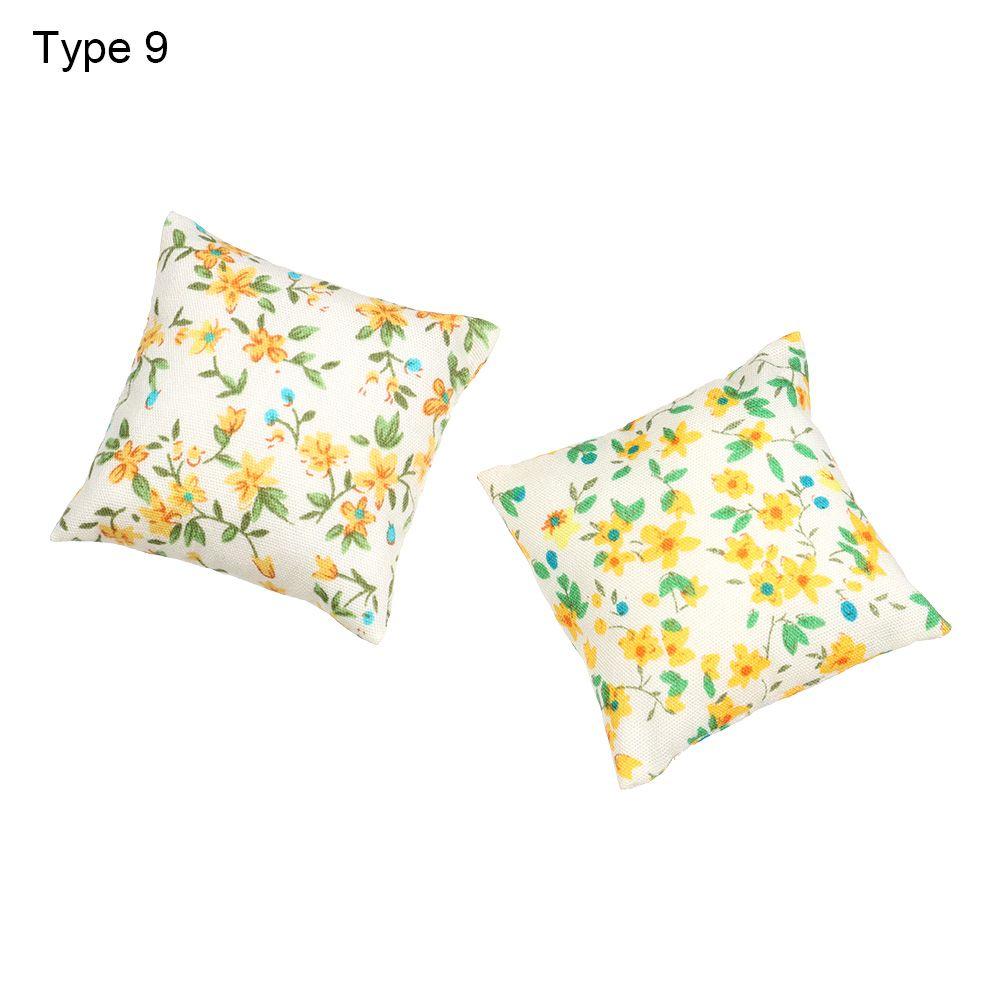 Sofa Kanapa Zabawki Meble Mini Dom dla Lalek Poduszki Akcesoria dla Lalek Miniaturowe Poduszki z Nadrukiem Kwiatowym