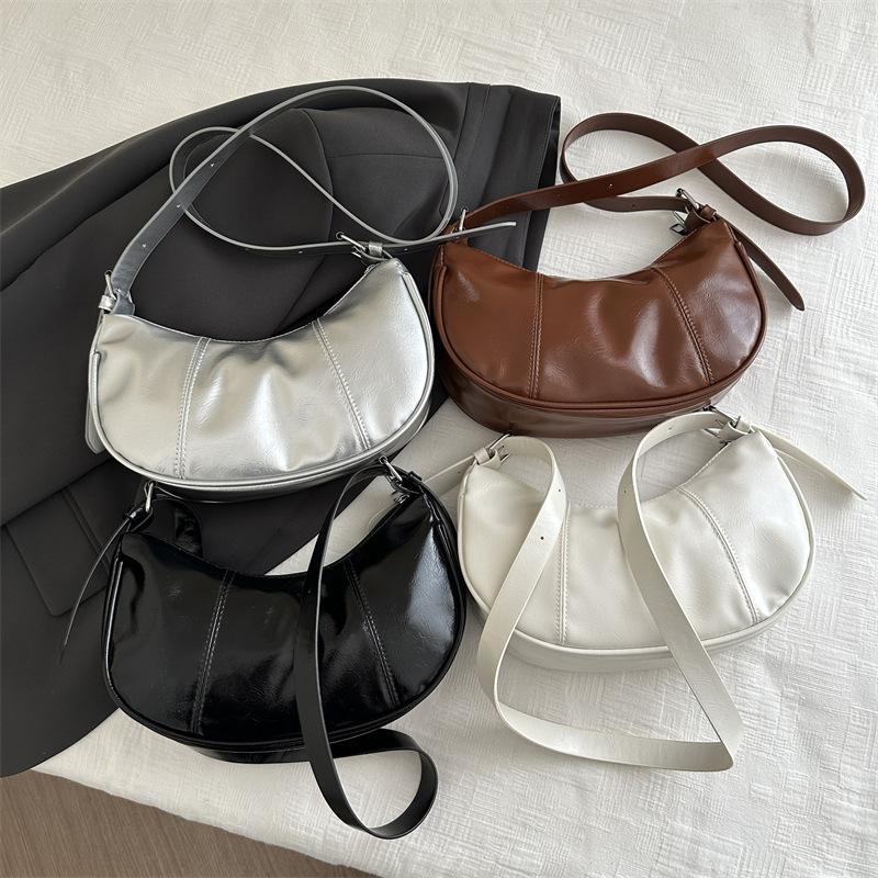 Women Bag Fashion Crossbody Shoulder Bag Vintage Dumpling Hobo Armpit Bag PU Leather Messenger Bag for Daily Use