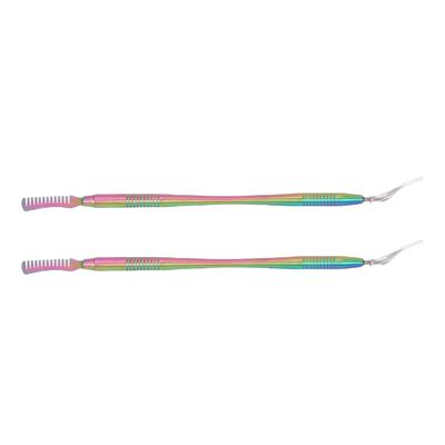 2 Stück Nagelstift Reinigungskamm Edelstahl Wimperntrenner Lift Picking Stick mit Kamm