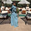 Two-Piece Retro Denim Workwear Set: Wide-Leg Trousers & Short Jacket for Women