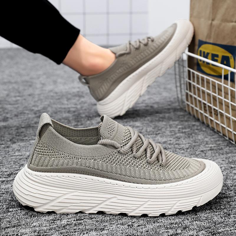 

Summer men s shoes breathable mesh shoes men s sports shoes Korean version versatile platform non-slip casual shoes running dad shoes 44