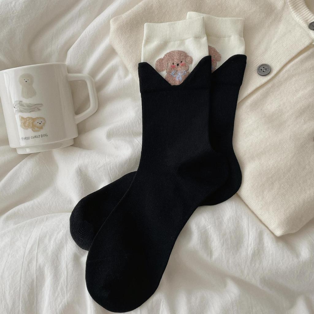 Funny Socks Animals Cartoon Dog Print Japanese Kawaii Cute Socks Women Korean Style Casual Harajuku Streetwear Middle Tube Socks