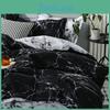 Printed Nordic Style Textile Home Quilt Cover Threepiece Bedding