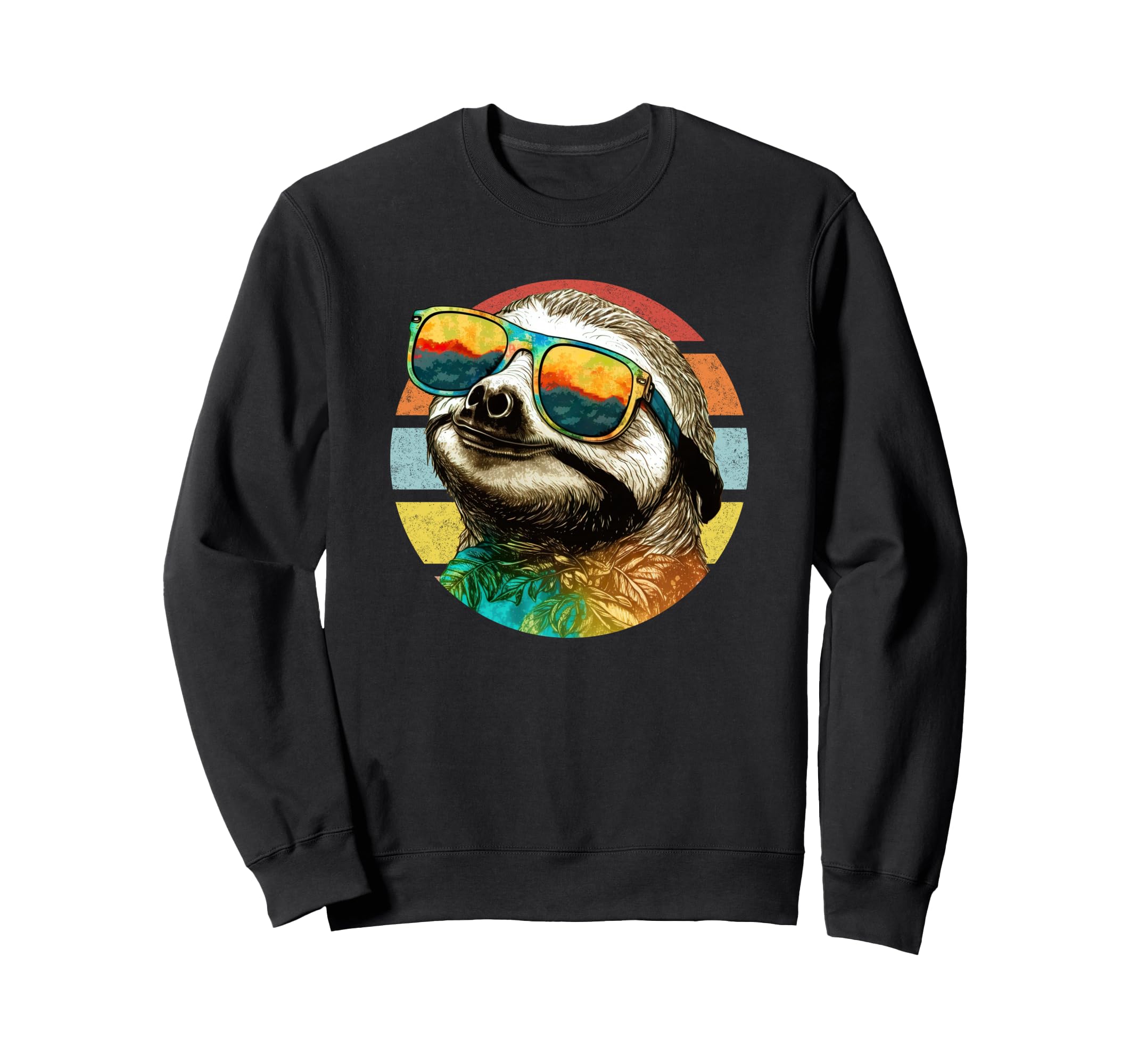 

Cool Sloth with Sunglasses Summer Retro Sunset Sweatshirt