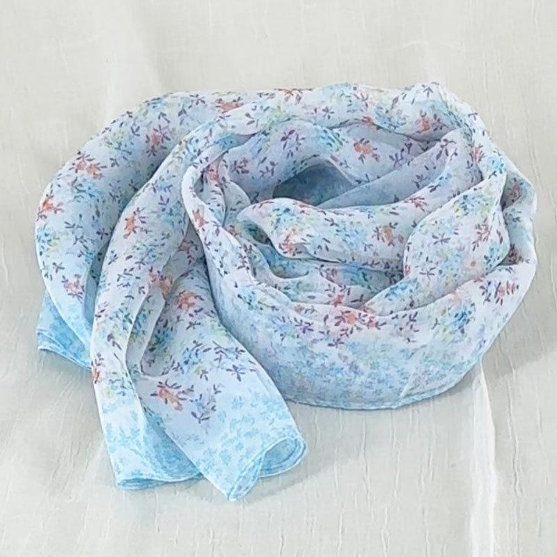 Women's Floral Scarf Long Scarf Versatile Shawl Gauze Scarf Travel Matching