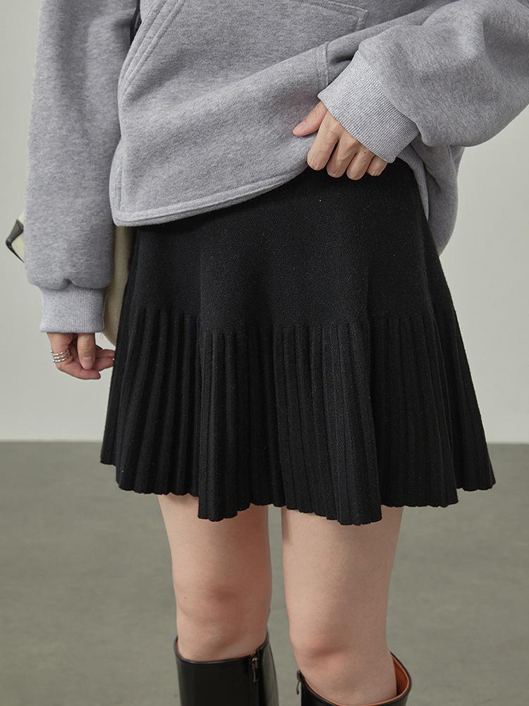 Women s High-Waisted Knit A-Line Skirt - Soft, Slimming, Versatile - Autumn/Winter 2025 Niche Style Large
