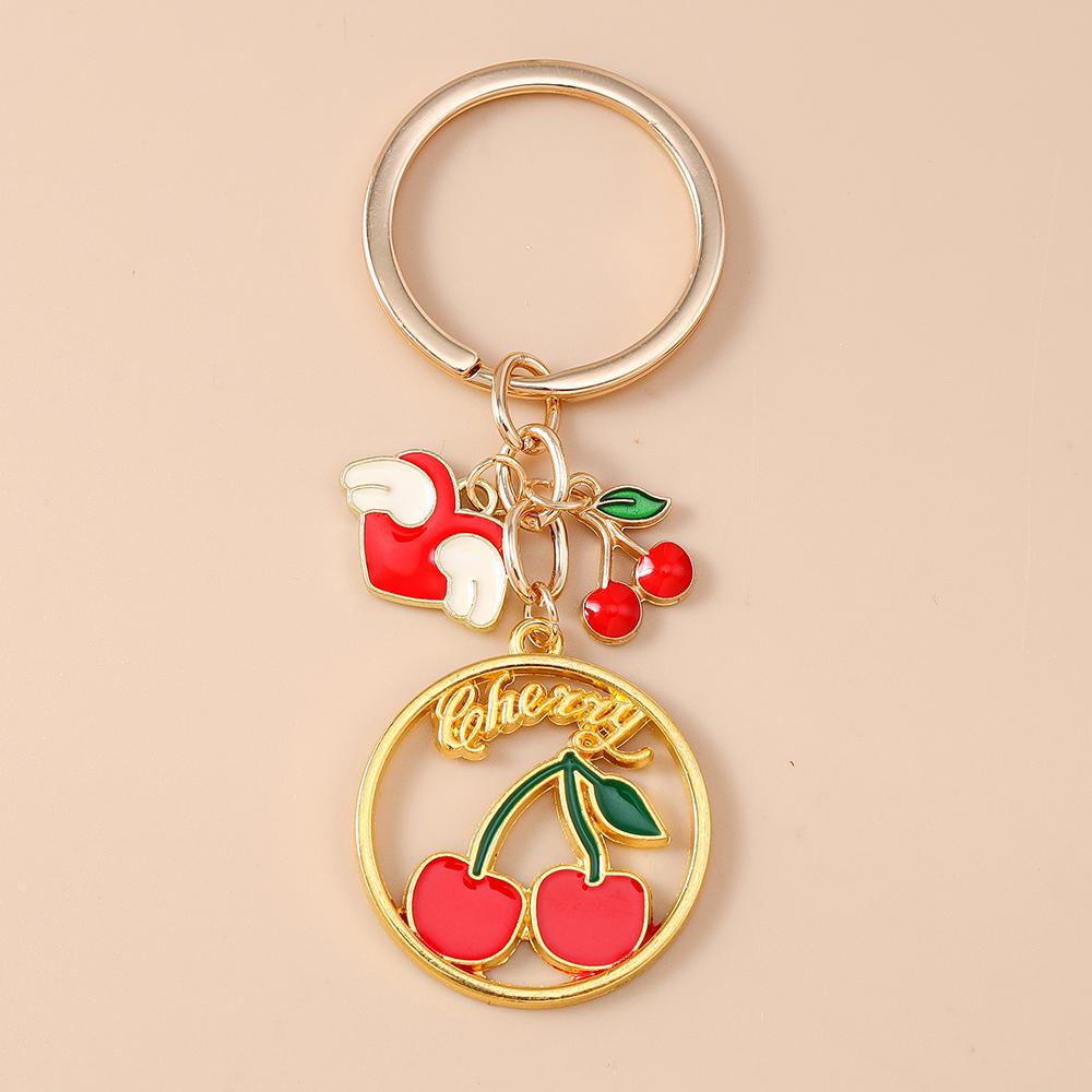 Fashion Enamel Avocado Cherry Keychain Fruit Key Ring Pendants for Women Girls Handbag Decor DIY Key Chain Jewelry Gifts
