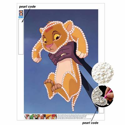 Kreatives Perlenkunstbild basierend auf klassischen Szenen in Disney Perlenmalerei Der König der Löwen 5D DIY Perlenstickerei Mosaik Kreuzstich-Set Heimdekoration