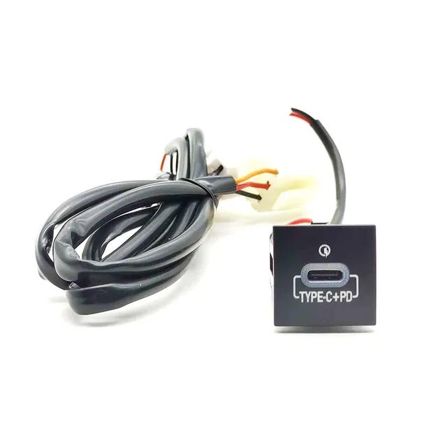 Car USB Charger PD Quick Charge QC3.0 Phone Charging Adapter Outlet Button For Volkswagen Golf 6 Jetta 5 MK6 Scirocco 2006-2012