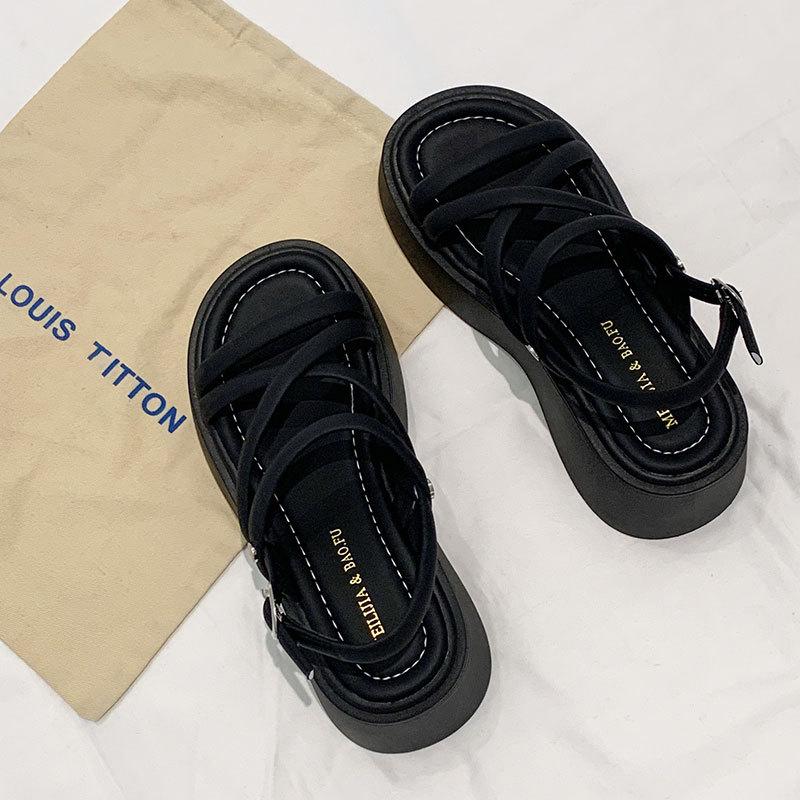 Sandals women's new summer fashion versatile summer heightening platform muffin Roman shoes women go out