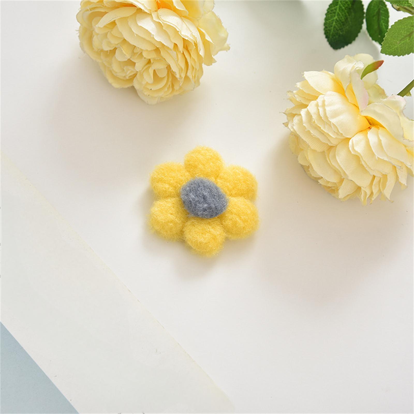 

16 шт. 55 мм мягкая плюшевая аппликация в виде цветка для самостоятельного изготовления головных уборов, заколок для волос, декора бантов, аксессуаров для одежды, шляп, обуви, шитья заплаток One Size жёлтый