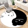1PC Moon Cat Office Round Area Rug, Mat Suitable For Office, Under Office Chairs Bedroom Living Room Home Decor, Room Deco