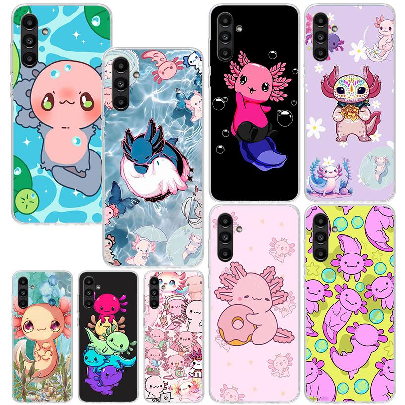 Cute Axolotl Kawaii Phone Case For Samsung Galaxy A17 A37 A57 A16 A26 A36 A56 A15 A25 A35 A55 A14 A24 A34 A54 A13 A23 A33 A53 A0