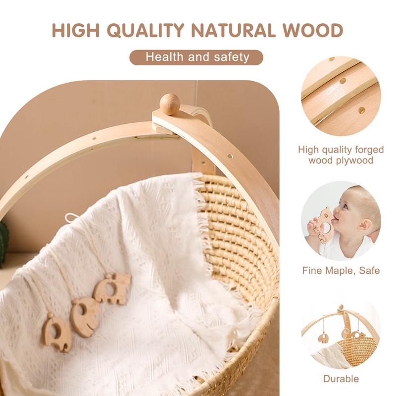 Wooden Fitness Rack Children Room Decorations Baby Play Gym Activity Pendants Wooden Hanger Mobile Crib Newborn Gift