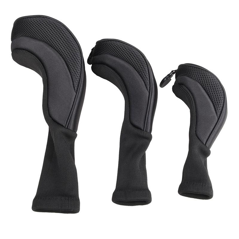 3Pcs/Set Long Neck Golf Club Head Covers Wood Driver Protect Headcover Number Tag Fairway Golf Head Cover Golf Accessories