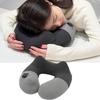 Foldable Press Type Inflatable Travel Pillow Washable Lightweight Double Hump Neck Pillow With Storage Bag Detachable