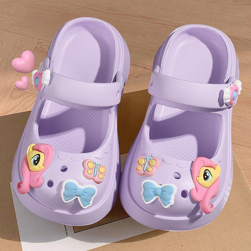 My Little Pony Cute Cartoon Crocs for Kids & Adults - Non-slip Soft Sole for Beach & Home