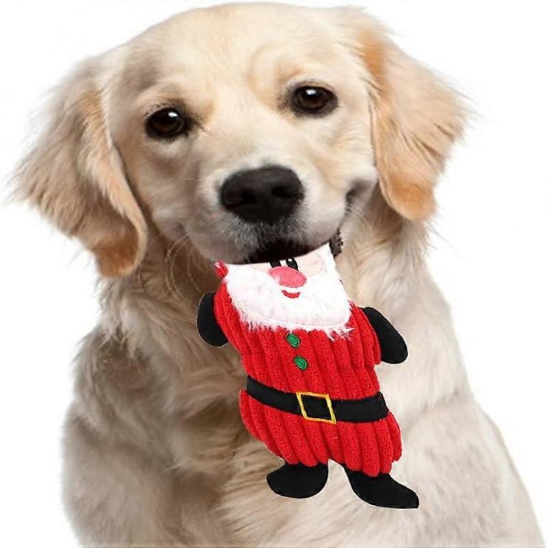 Christmas Dog Squeak Toy, Dog Plush Squeak Toy, Christmas Dog Toy Santa Claus Vocal Plush Pet Toy Snowman Interactive Puppy Toy