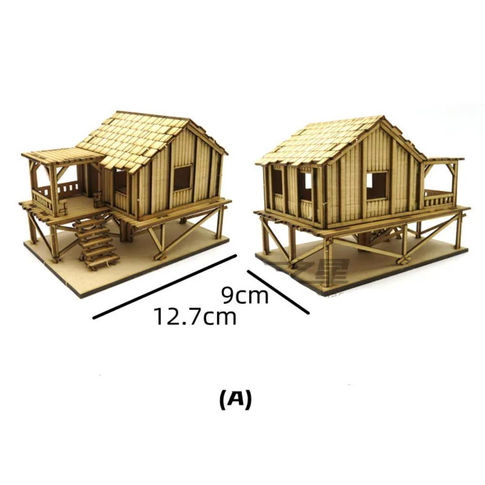 1/72 Holz-Bausatz Südostasien Haus Tempel Naher Osten Konstruktion Puzzle Modellbausatz für DIY Handgemachte Szene