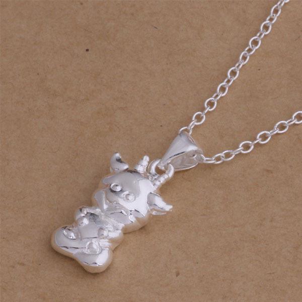 

Покрытый серебром 925 пробы Корейская мода Милый набор сережек и ожерелья с животными