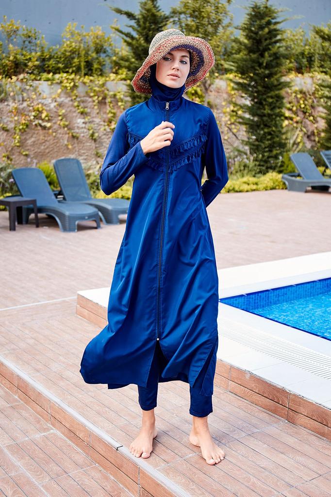 Muslimischer bescheidener islamischer Burkini-Strand-Schwimmanzug für Damen, Bademode, Hijab, Strandmode, Badeanzug 