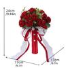 Artificial Rose Flower Bridal Bouquet Reusable Silk Rose Floral Arrangement For Wedding Anniversary Photo Essential