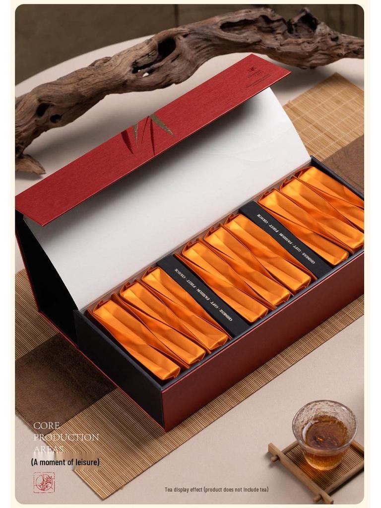 Custom Wuyi Rock Tea Gift Set: 18 Sachets, 2 Handmade Cans, Logo Souvenir, High-End Empty Gift Box