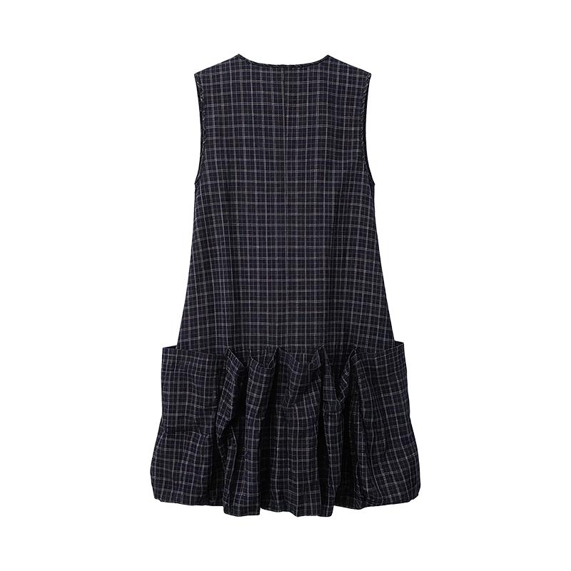GREEN BELT Women s Plaid V-Neck Sleeveless A-Line Mini Dress M