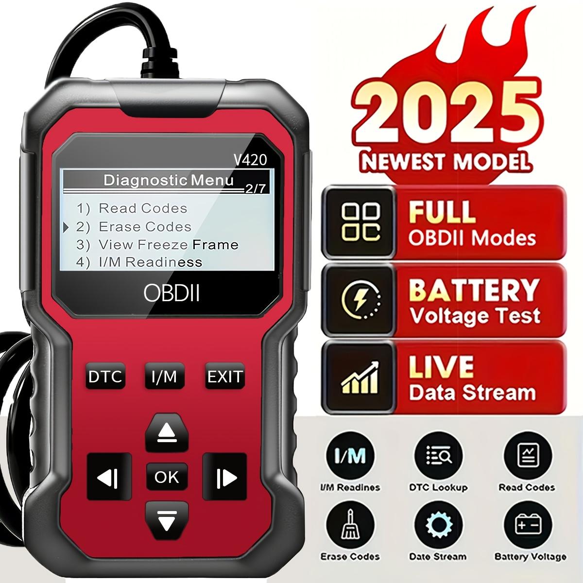 V420 Obd2 Diagnostic Scanner, Comprehensive Obd2 Code Reader with Reset Function, Data Stream, I/M Readiness, Vehicle Information and Voltage Test,