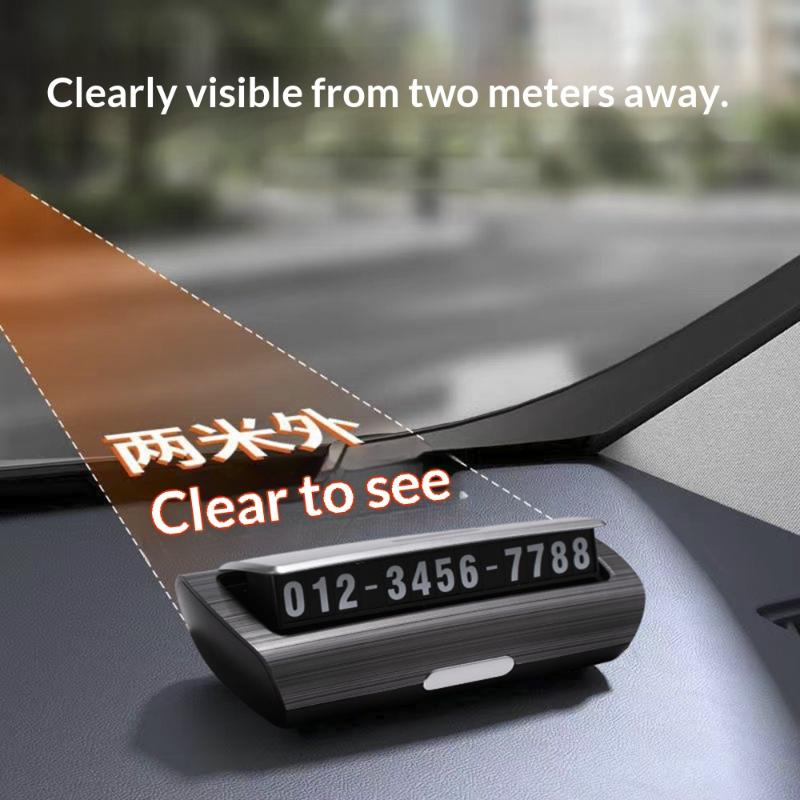 Car Temporary Parking Number Plate Luminous Phone Hidden Moving Car Number Creative Simple Number Plate Dashboard Ornament