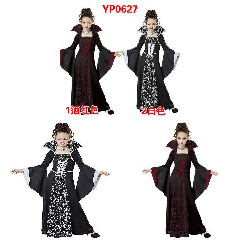 Halloween Witch Costume For Girls With Vintage Dress And Stripe Details For Kids Age 3 To 8