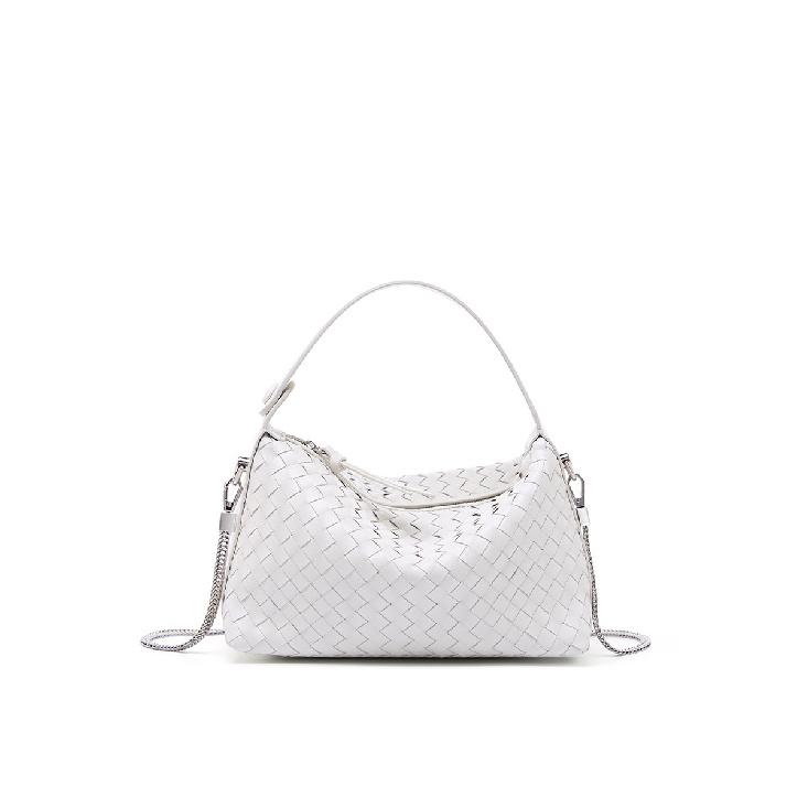 Genuine Leather Woven Women's Bag 2025 New Fashion Sheepskin Crossbody Bag Niche Design Woven Dumpling Bag Handbag