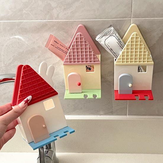 Toothbrush Holder Wall Mounted Storage Rack Double Slot Design Keeps Toothbrush Dry Bathroom Organizer