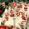 2D Flat 10Pcs Christmas Wooden Hanging Ornaments Christmas Tree Decorations for Home Holiday Party Festive Decor
