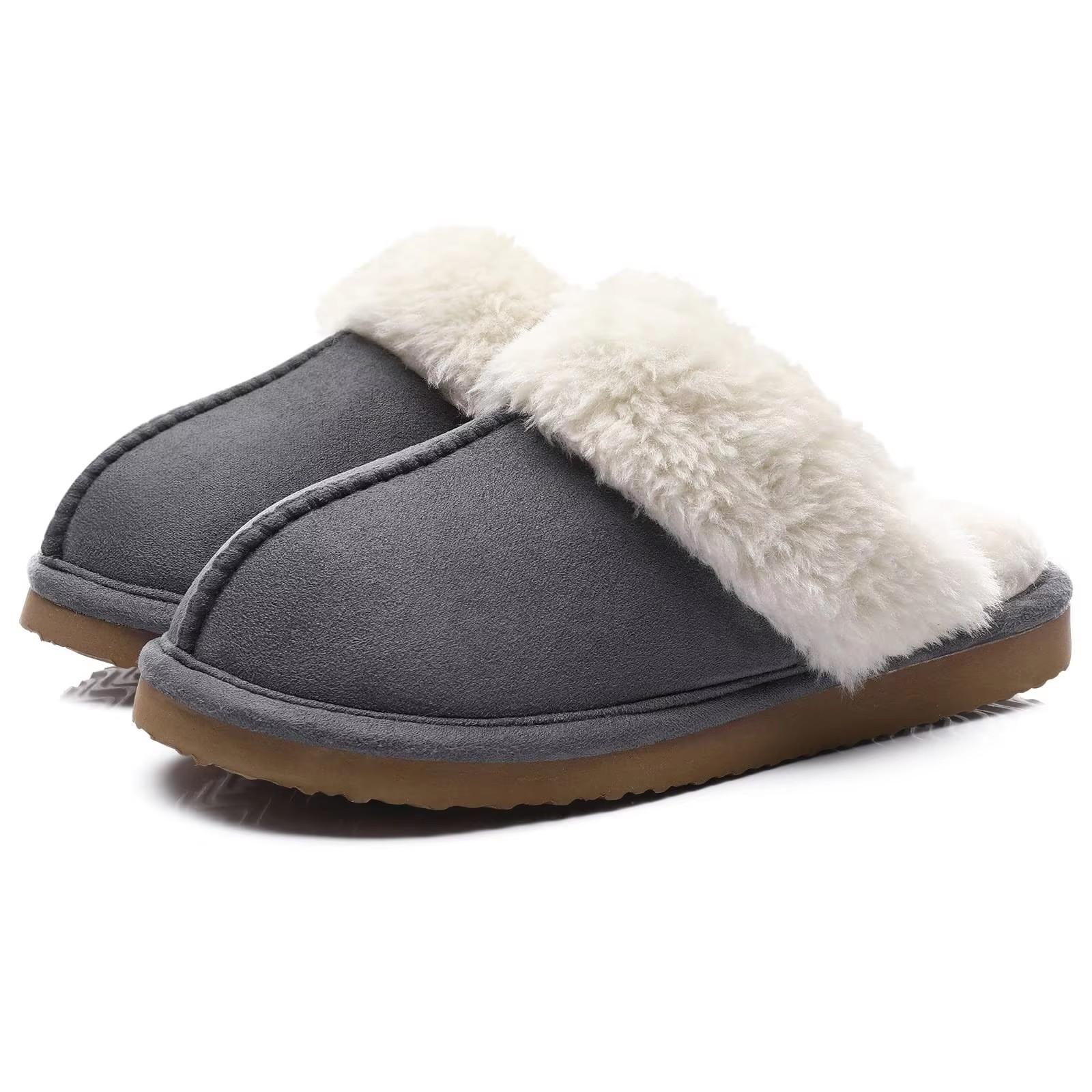 

Fashion Crestar Women Girls Fur Slippers Winter Warm Indoor Fluffy House Shoes Unisex Fashion Padded Slipper Soft Soles Non-slip Slipper 38-39