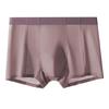 Men Boxer Underwear Mid-rise Elastic Waistband Breathable Mesh Shorts Briefs Solid Color Summer Ice Silk Cooling Panties