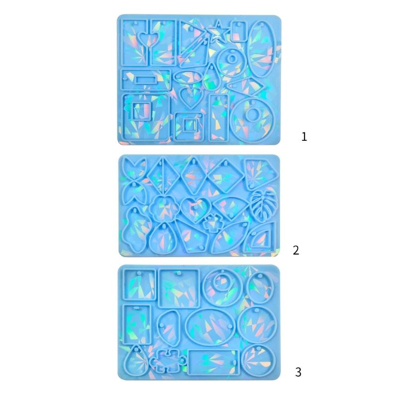 Irregular Geometric Silicone Mold Holographic Resin Mold DIY Keychain Jewelry Earring Pendant Tool Craft Making Supplies