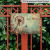 2D Flat Inspirational "Just Breathe" Dandelion Metal Wall Art, Vintage Aluminum Sign 12x8 Inch, Indoor Outdoor Hanging Decor for Home Office Cafe Bar