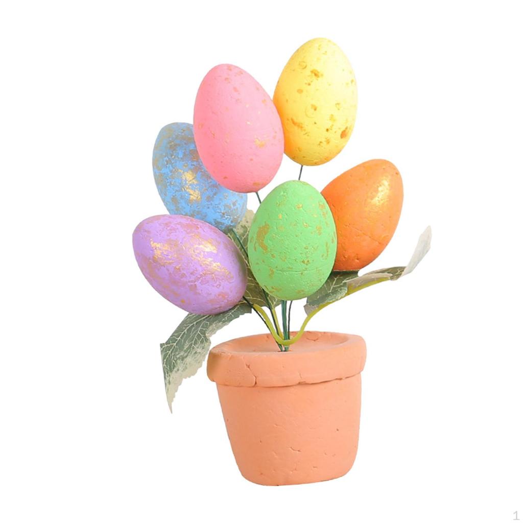 Easter Decoration Egg ,Foam Vase Desktop Ornament ,Artificial Flower Bouquet for Table