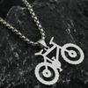 Bicycle Pendant Necklace for Women Man Silver Color Choker Stainless Steel Pendant Necklace Engagement Jewelry Accessories Gift