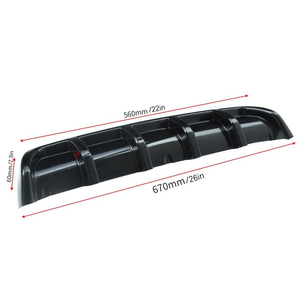 Universal Car Rear Bumper Lip Diffuser 6 Fin Shark Fin Style Car Back Bumper Spoiler Lip Splitter