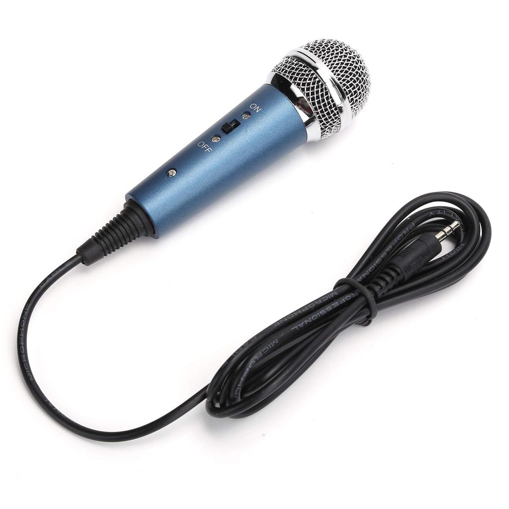 Condenser Microphone, Smartphone Microphone for Karaoke, Computer Karaoke, U-Shaped, 3.5mm Audio Adapter Included, Handheld Wired Microphone for Live
