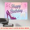 Party Backdrop Birthday Purple Photo Booth Background Front Door Decor