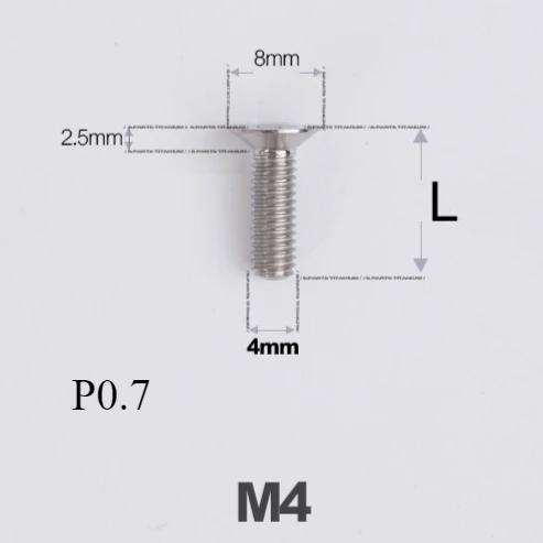 M4*8 10 12 14 16 18-50mm TC4 GR5 Titanium Alloy Torx Flat Countersunk Screw Bolt for Bike Bicycle Road Bike Multiple Colors