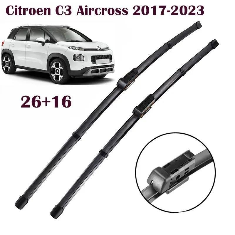 26"+16" Front Wiper Blades for Citroen C3 Aircross 2017-2023, Crossland X, 2008 Mk2, Crossland, C4 Cactus