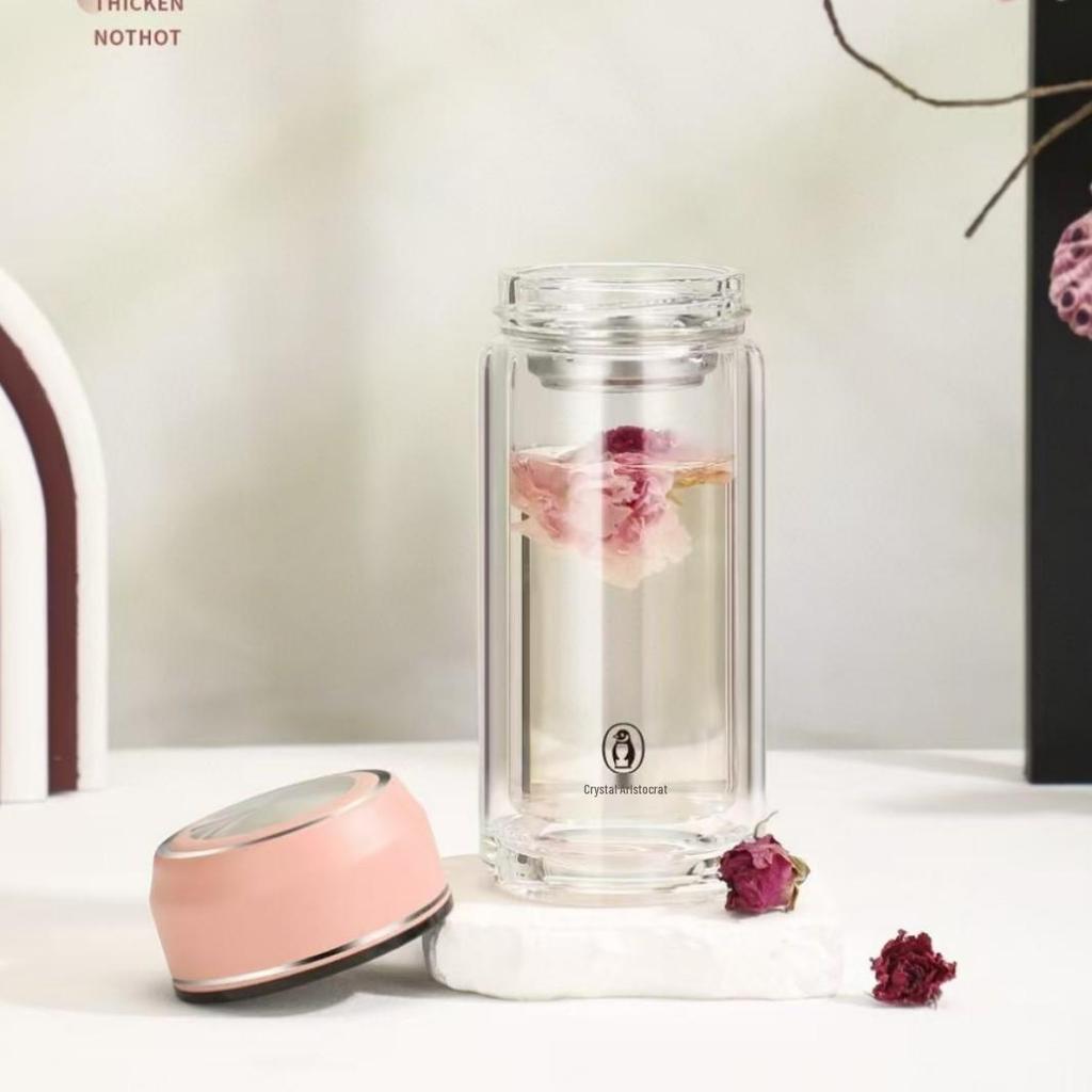 Crystal Noble J2006 Women's Fashion Portable Tea Glass - Small Capacity Gift Cup with Custom Printing