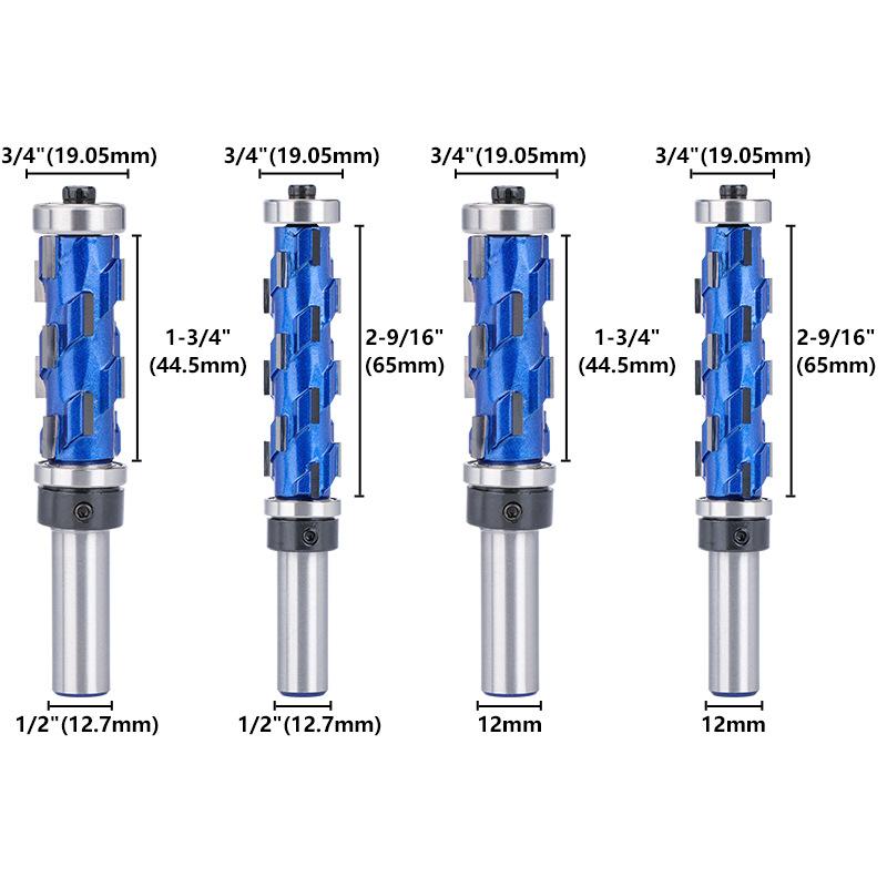 1pcs 12mm  Router Bit Flush Trim Double Bearing Solid Carbide Spiral Shank for Wood