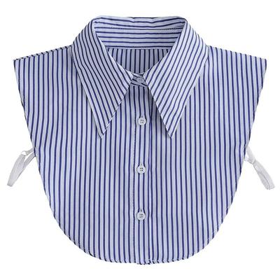 Stripes Fake Collar Detachable Lapel Half Shirt New Neckline  Women Girls